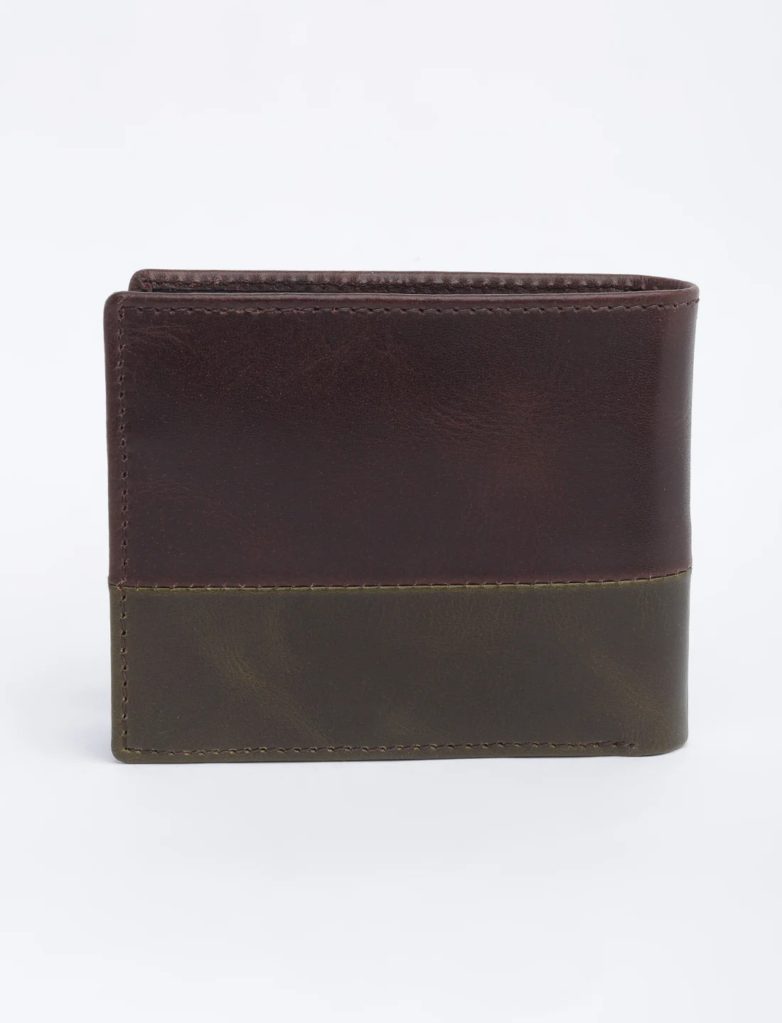 Men's Brown Colorblock Bi-Fold Wallet - Image 9