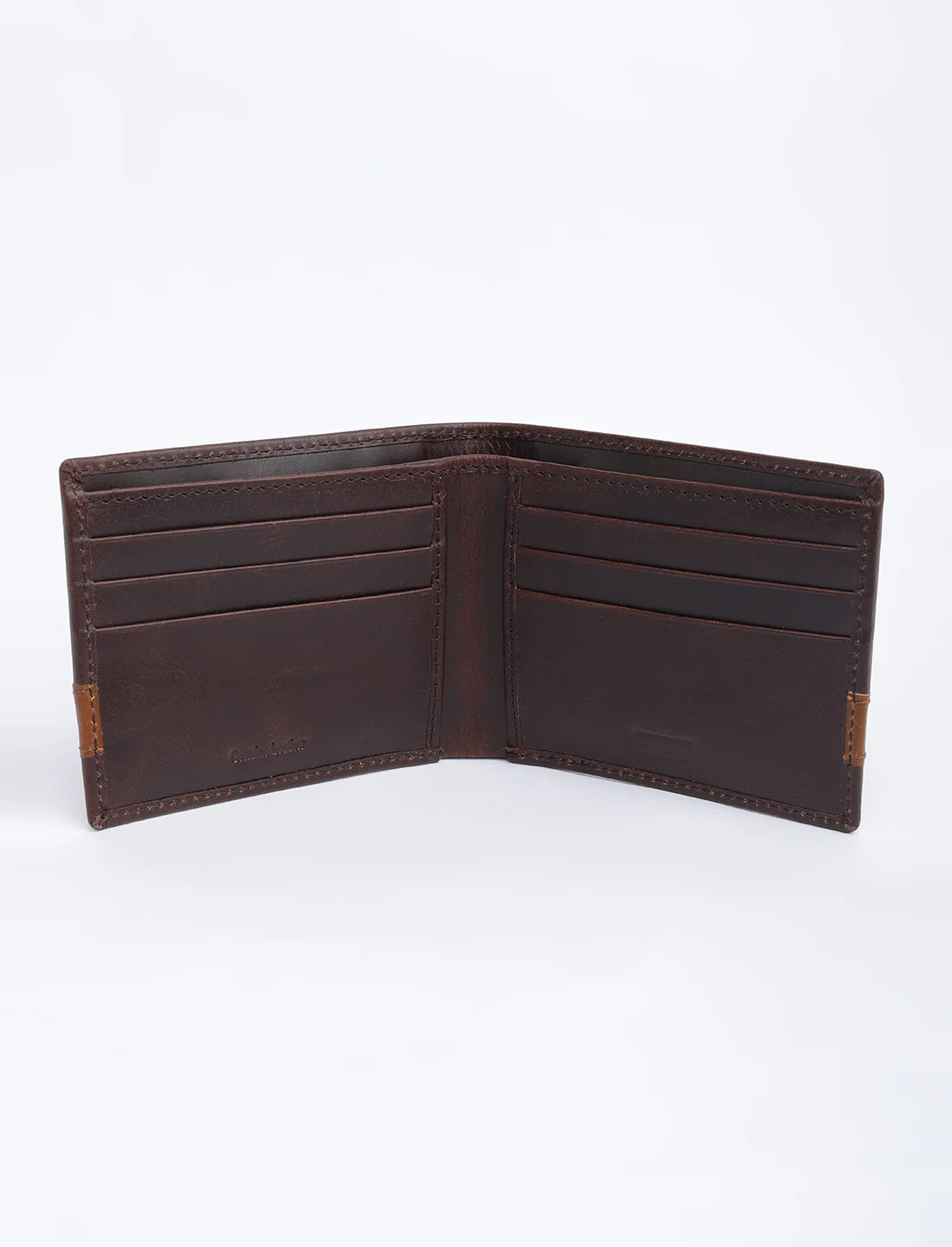 Men's Brown Colorblock Bi-Fold Wallet - Image 4