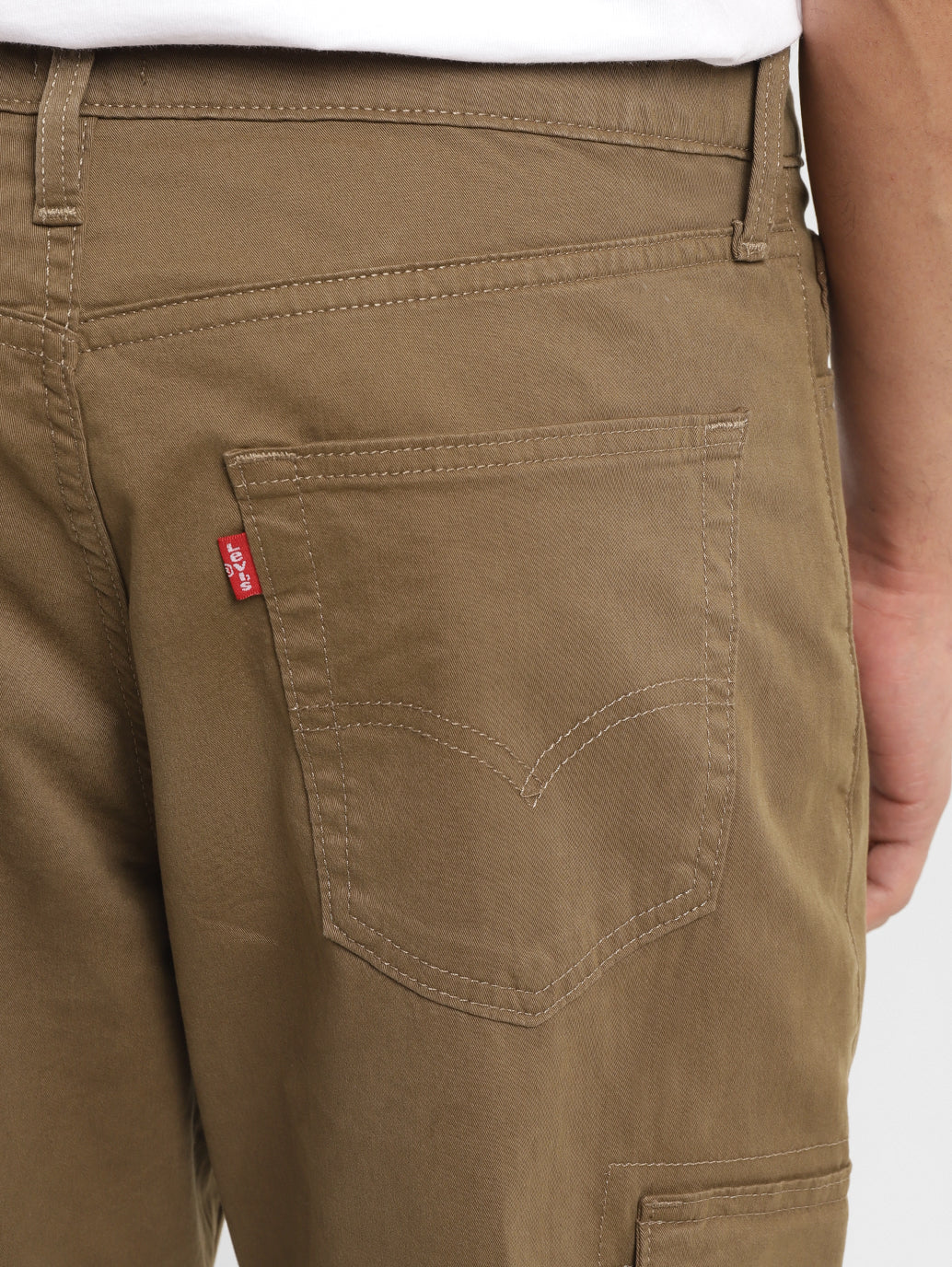 Men's Brown Loose Fit Cargo Trousers - Image 6