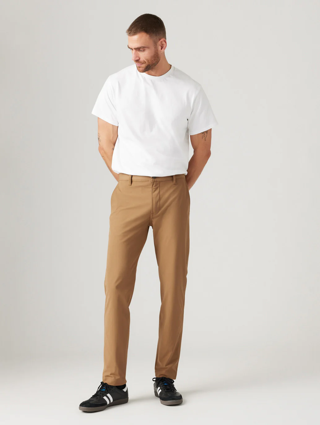 Men's Brown Regular Fit Chinos - Image 3