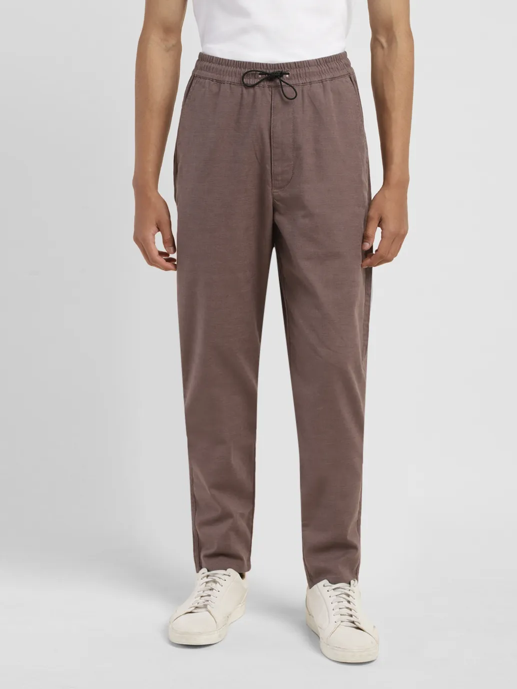 Men's Brown Regular Fit Joggers - Image 2
