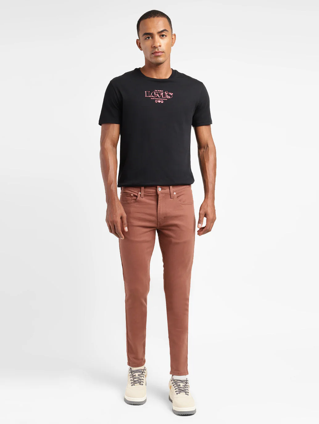 Men's Brown Skinny Fit Mid Rise Jeans - Image 5