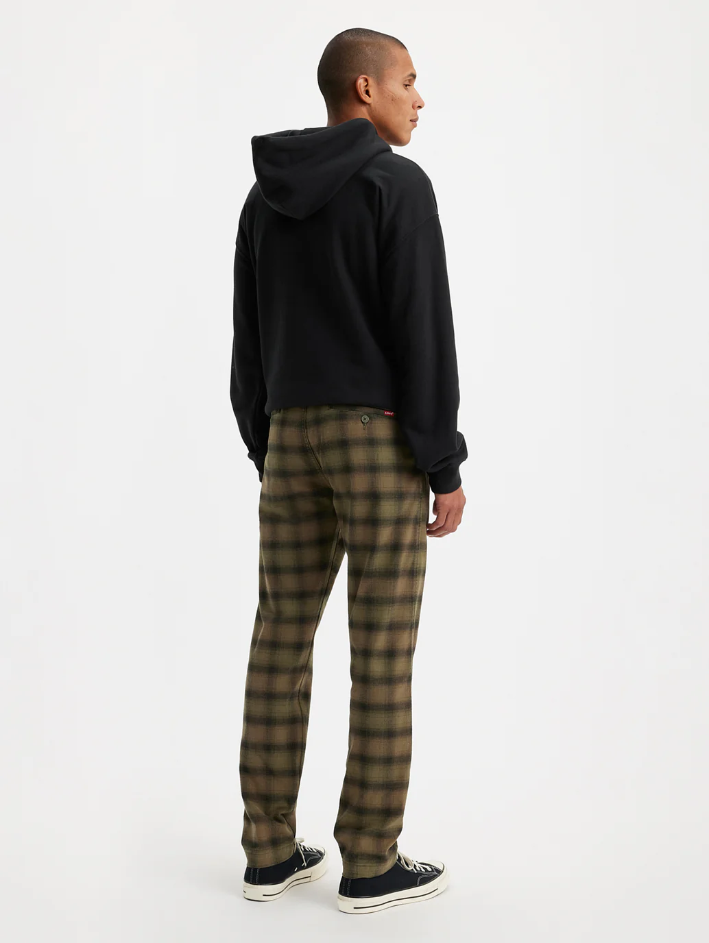 Men's Checkered Brown Slim Fit Chinos - Image 4
