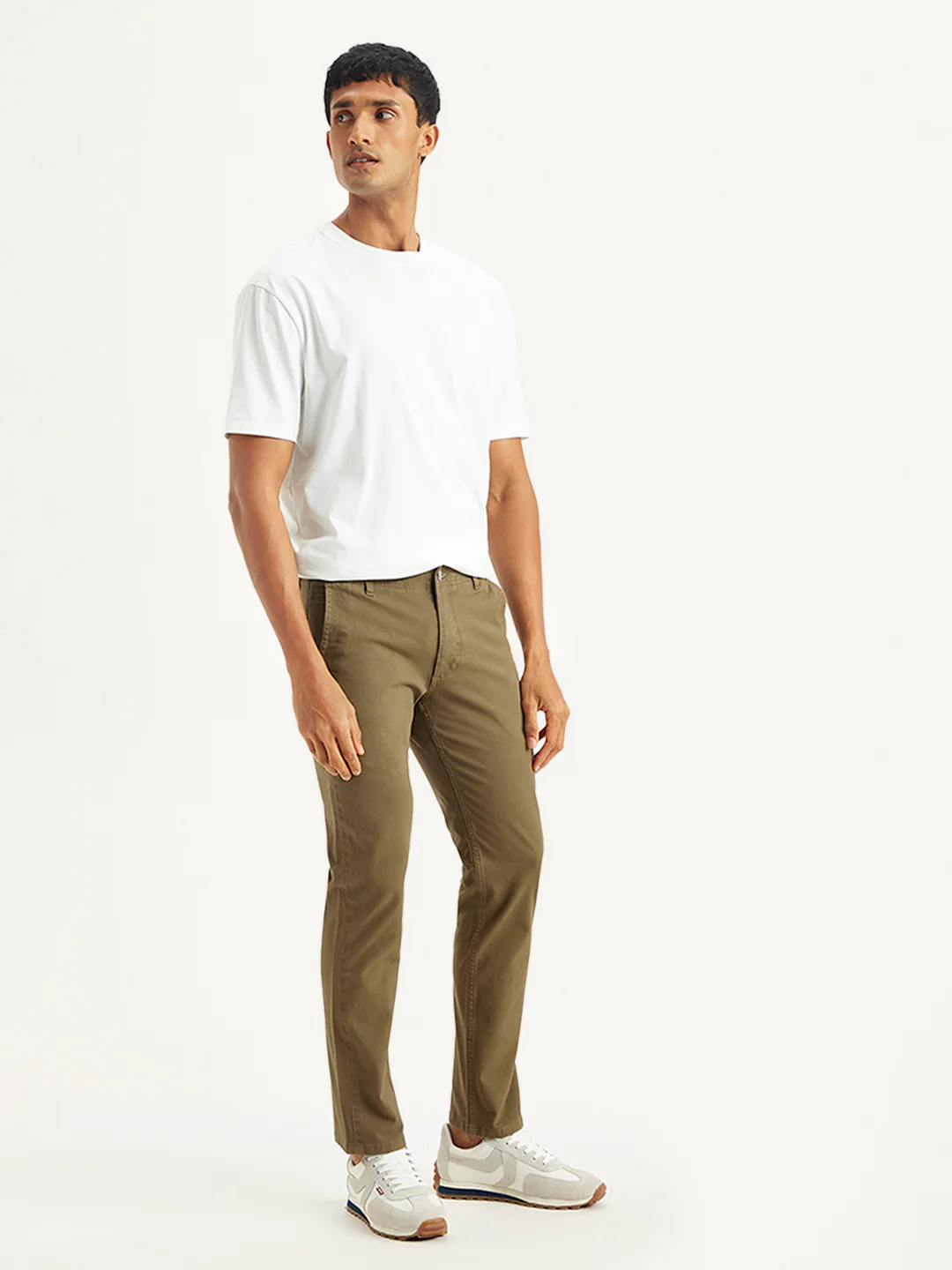 Men's Brown Slim Fit Chinos - Image 3