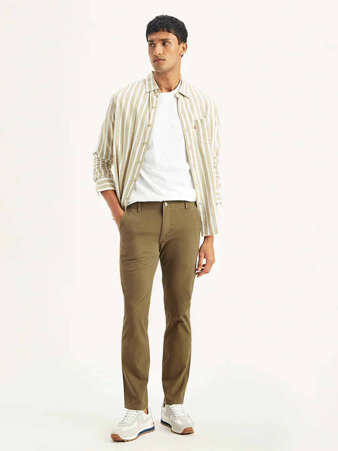 Men's Brown Slim Fit Chinos - Image 5