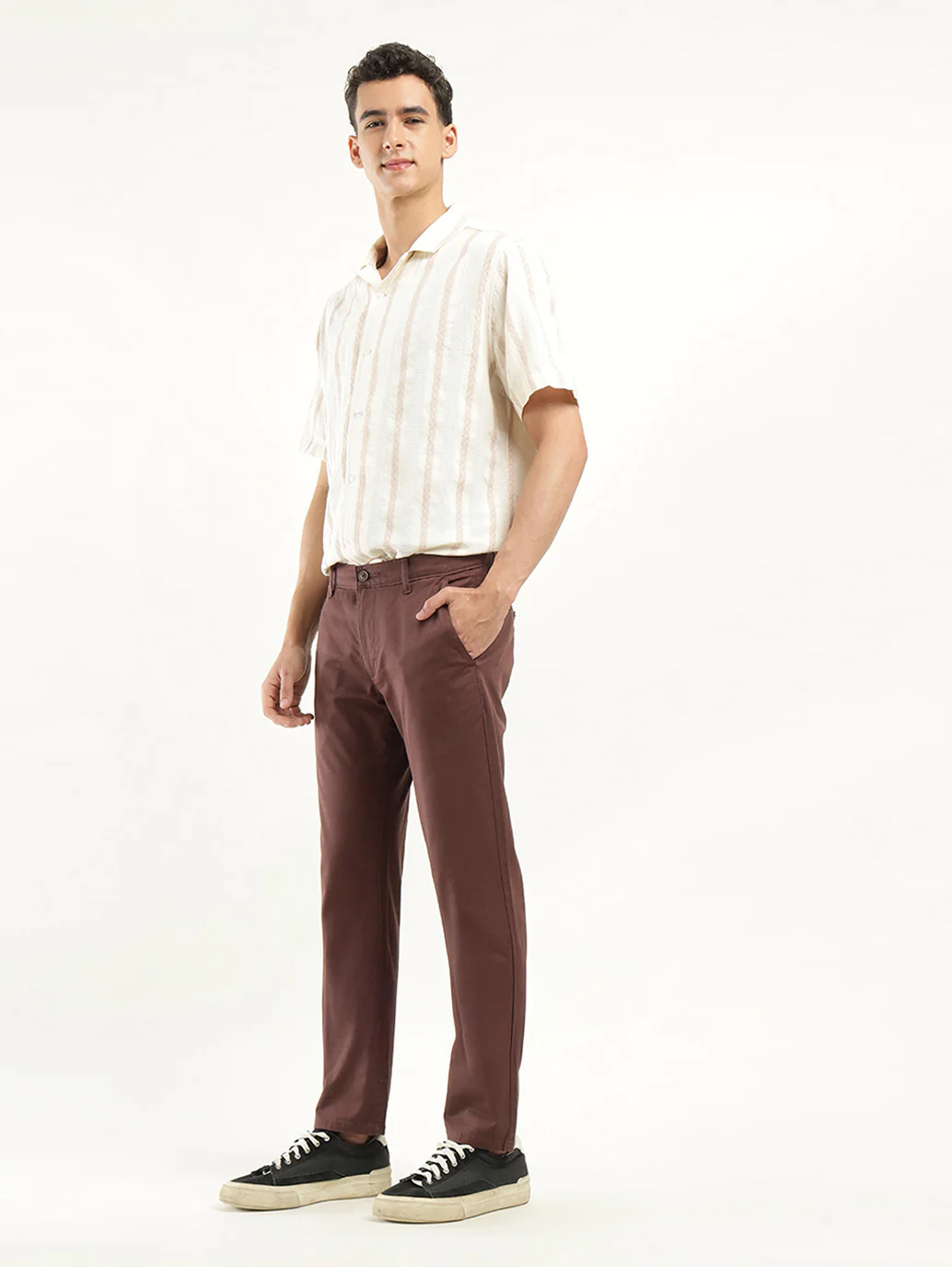 Men's Brown Slim Fit Chinos - Image 5
