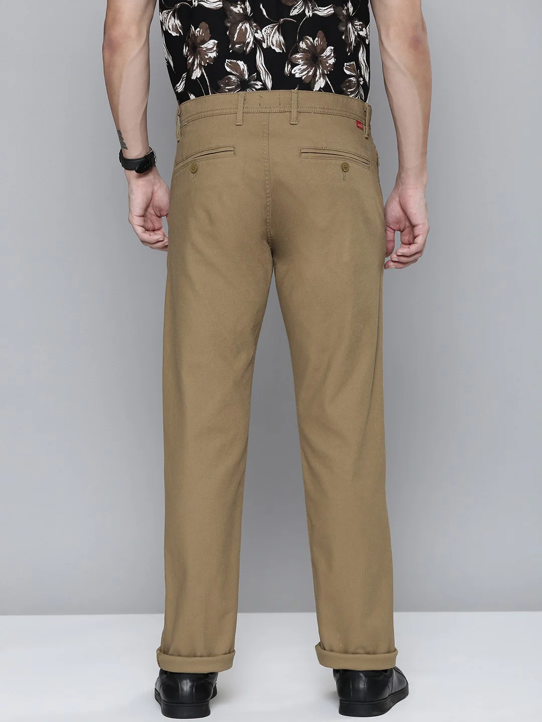 Men's Brown Slim Fit Chinos - Image 2