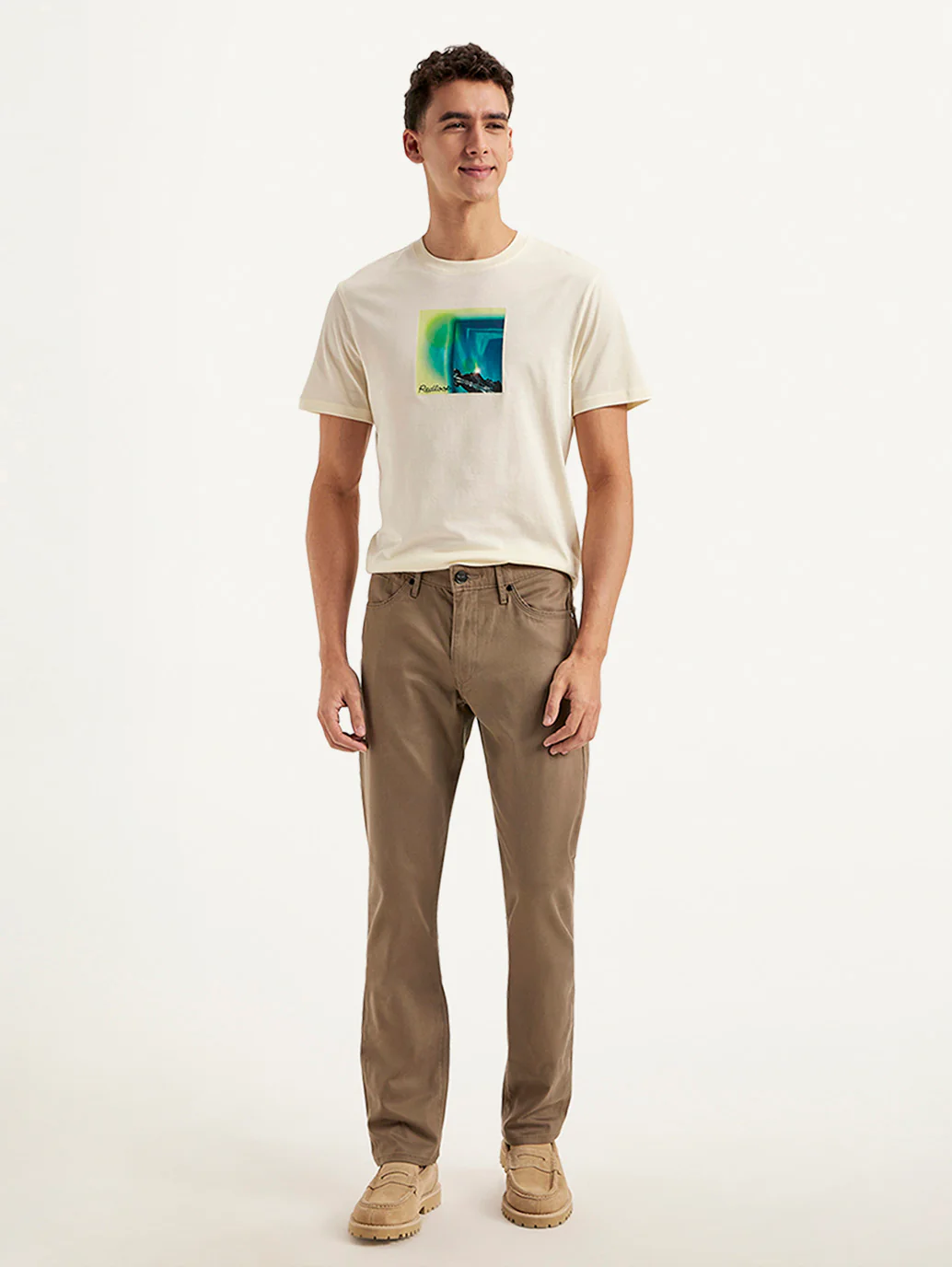 Men's Redloop Brown Slim Fit Trousers - Image 2