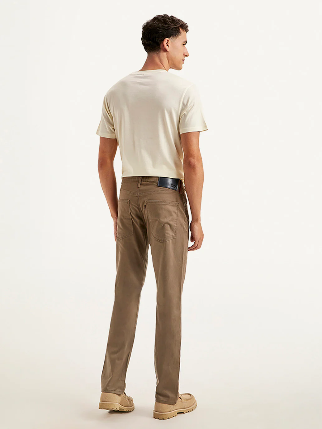 Men's Redloop Brown Slim Fit Trousers - Image 3