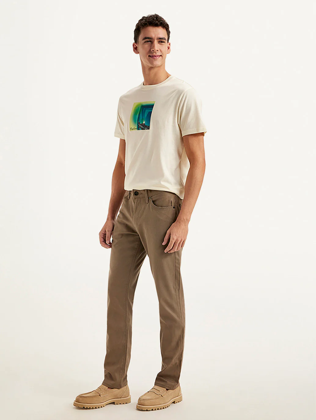 Men's Redloop Brown Slim Fit Trousers - Image 5