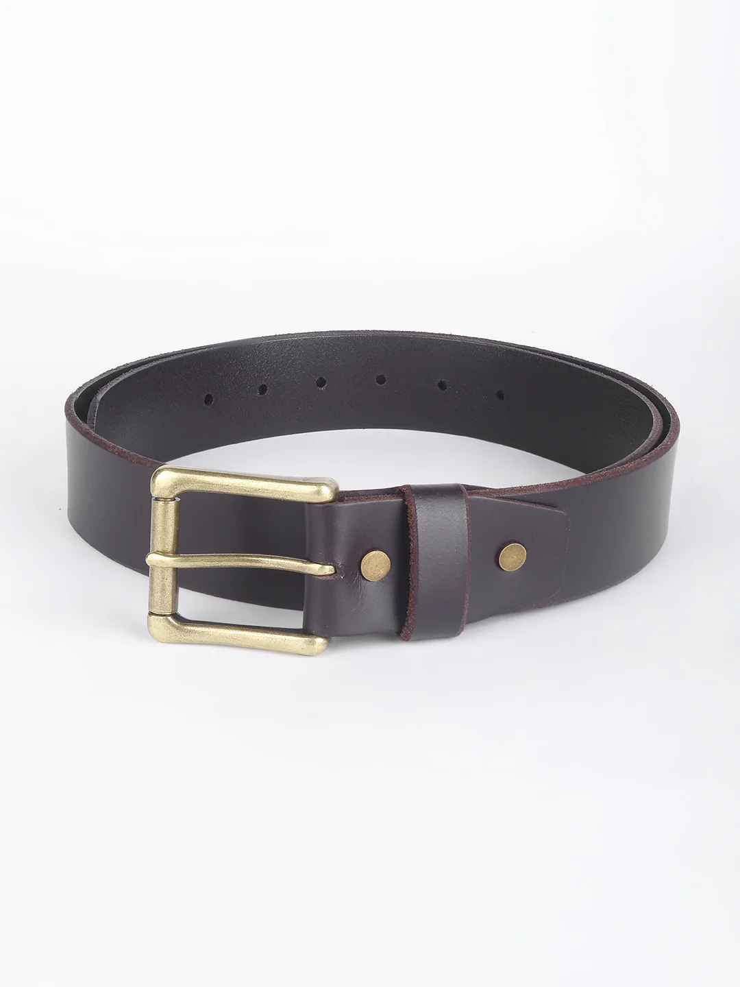 Men's Brown Solid Belt - Image 2