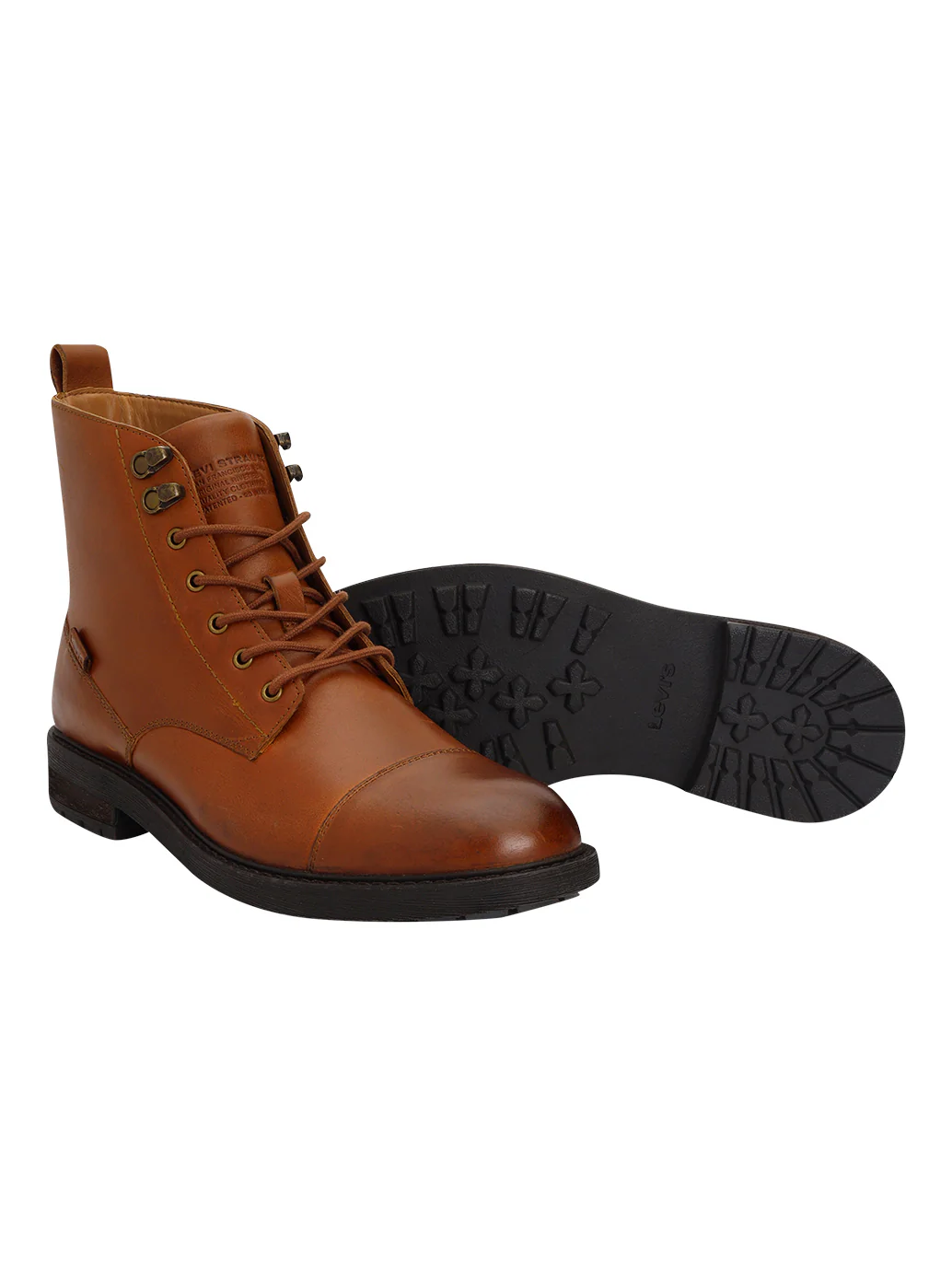 Men's Brown Solid Boots - Image 3