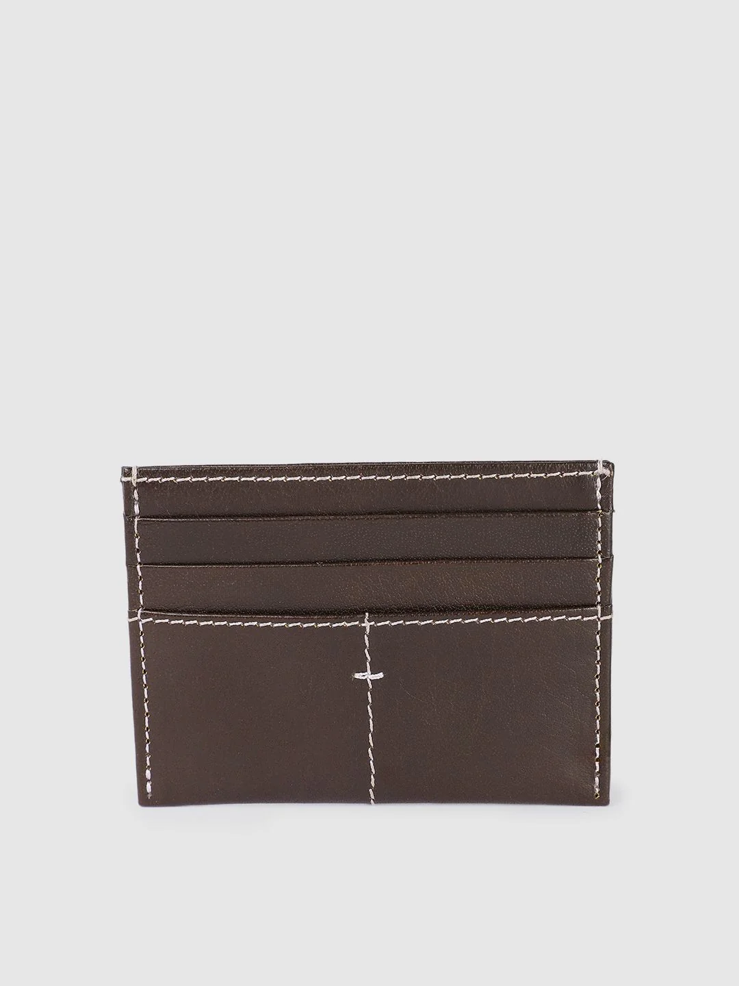 Men's Brown Solid Card Holder - Image 3