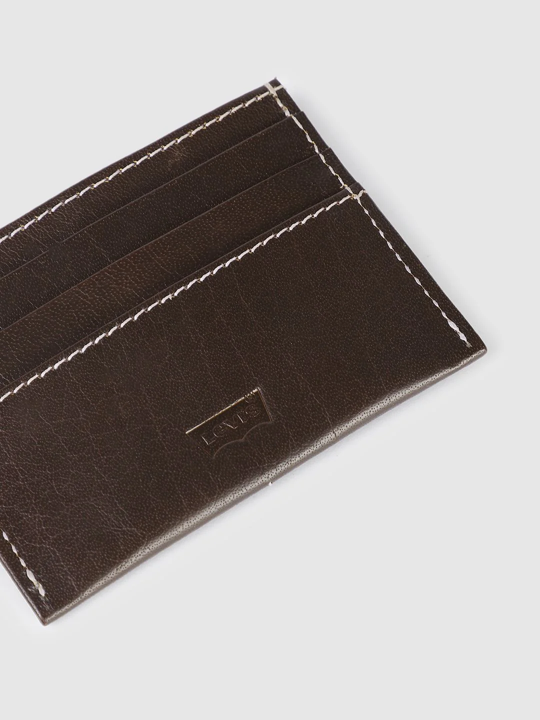 Men's Brown Solid Card Holder - Image 5