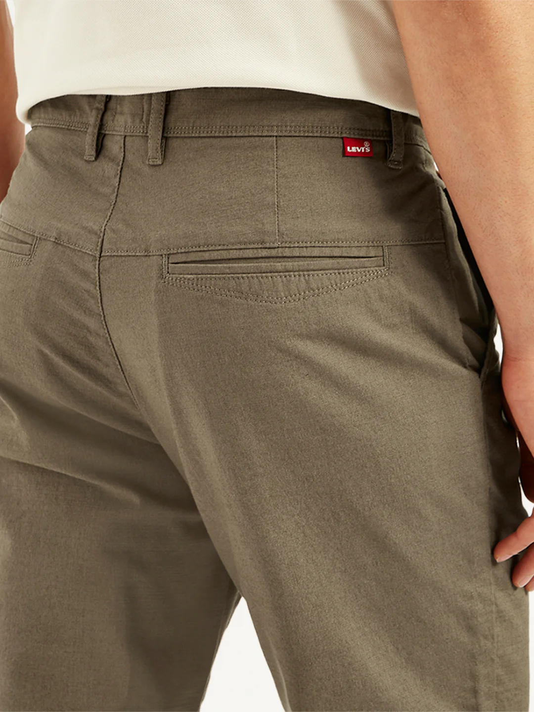 Men's Brown Authentic Straight Fit Linen Chinos - Image 5