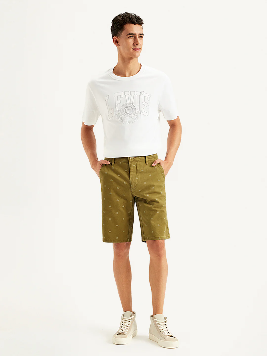 Men's Brown Tapered Chino Shorts