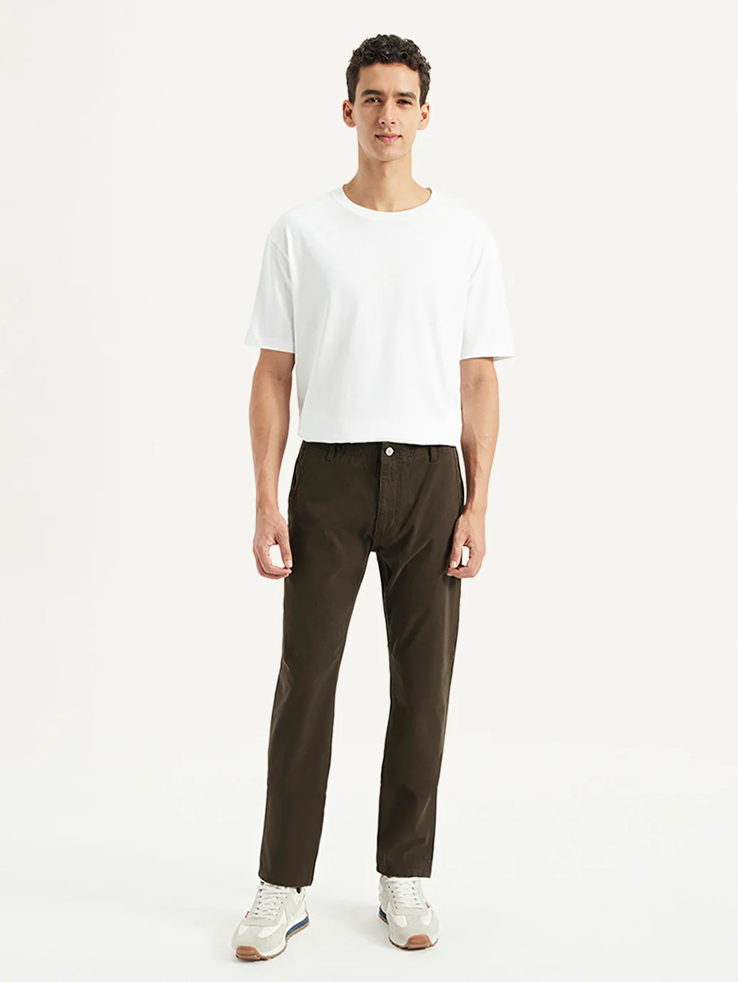 Men's Brown Tapered Fit Chinos - Image 2