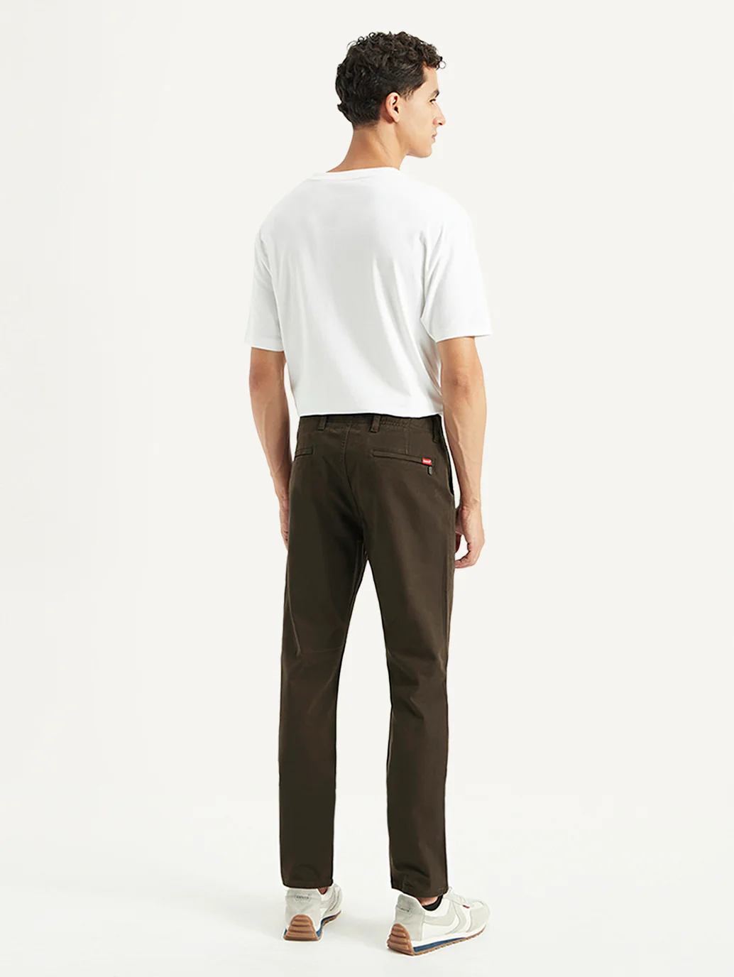 Men's Brown Tapered Fit Chinos - Image 3
