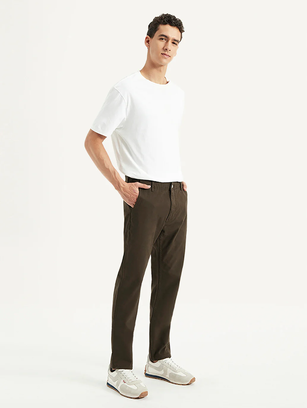 Men's Brown Tapered Fit Chinos - Image 5