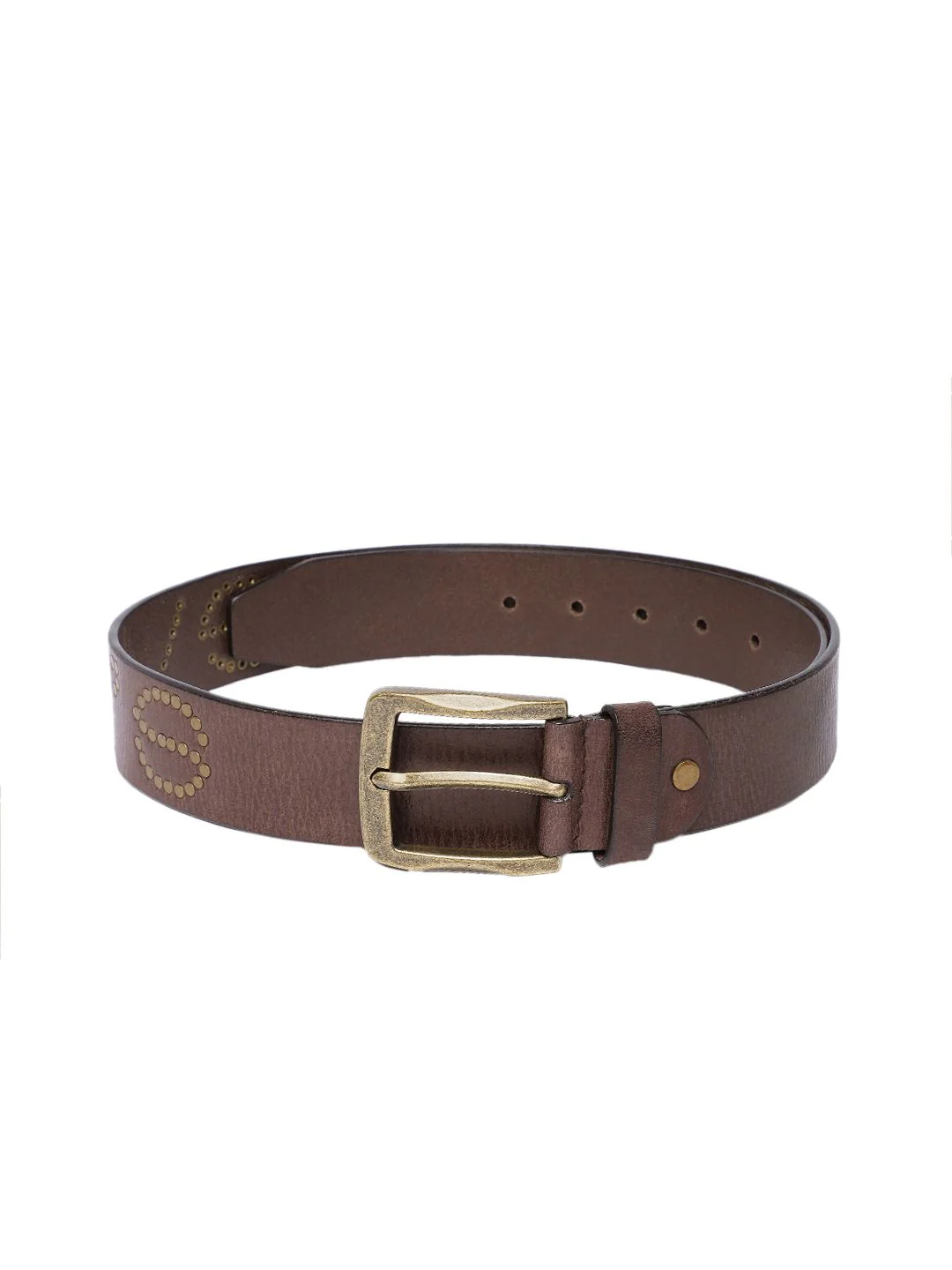Men's Brown Textured Belt - Image 2
