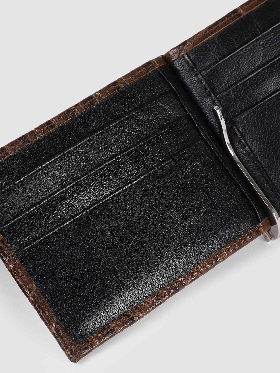 Men's Brown Textured Card Holder - Image 6