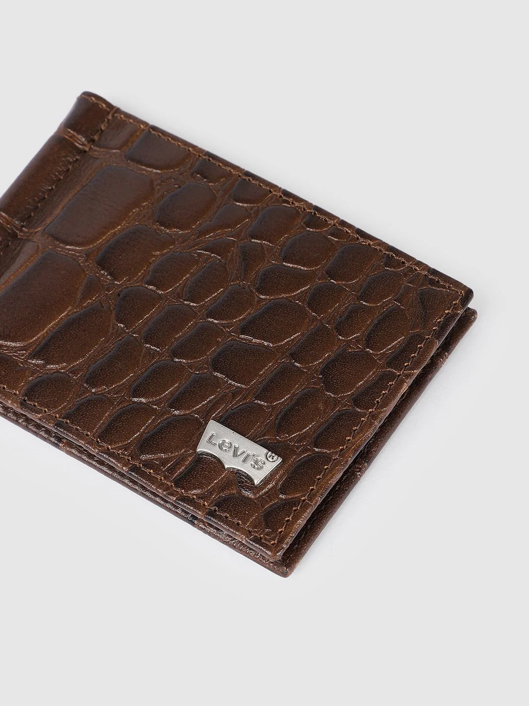 Men's Brown Textured Card Holder - Image 8
