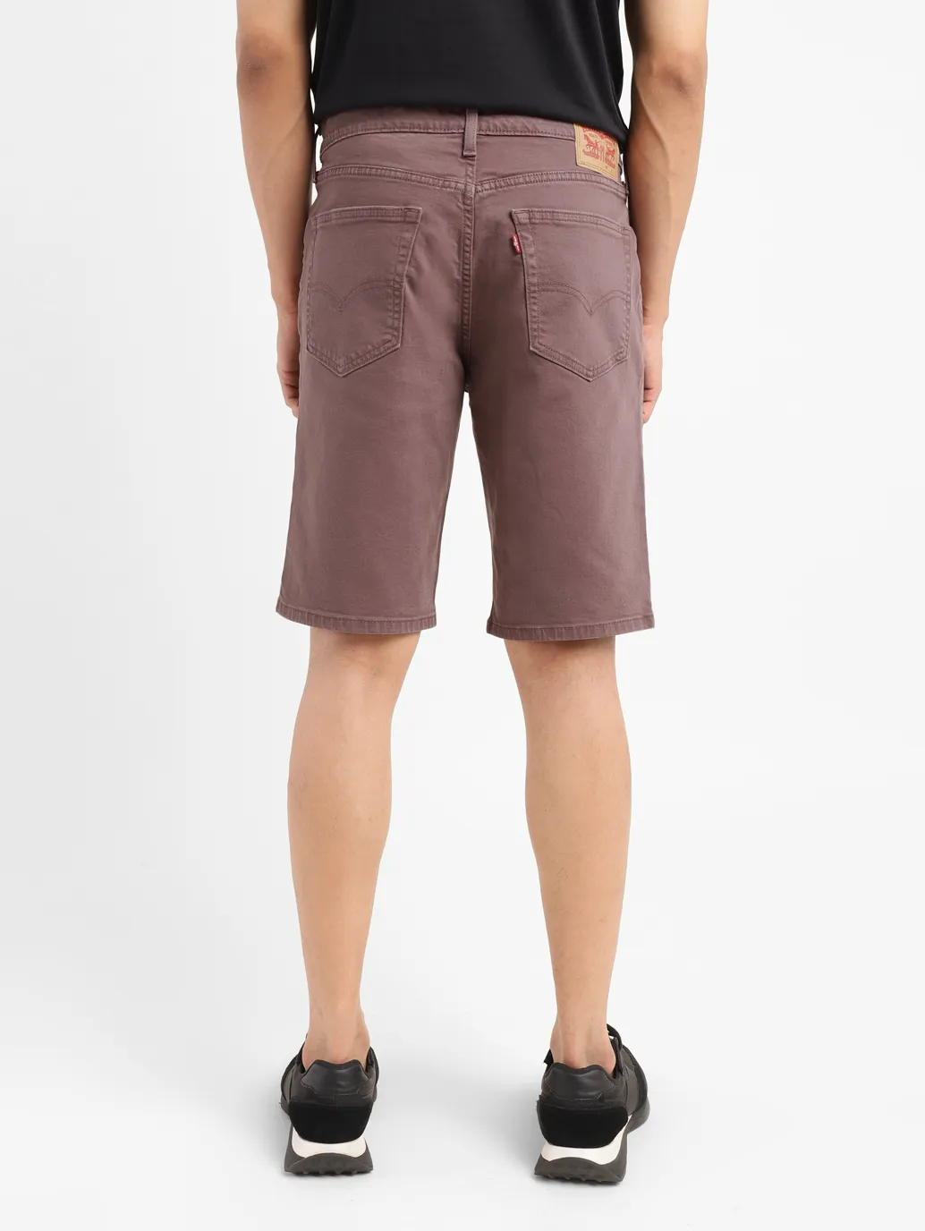 Men's Burgundy Regular Fit Shorts - Image 3