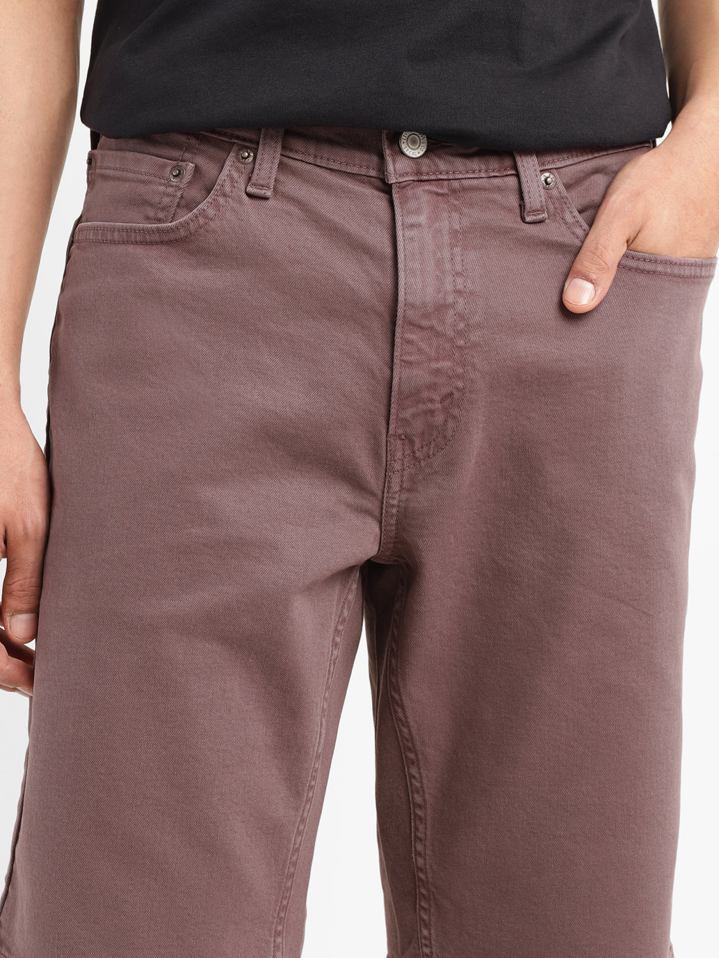 Men's Burgundy Regular Fit Shorts - Image 4