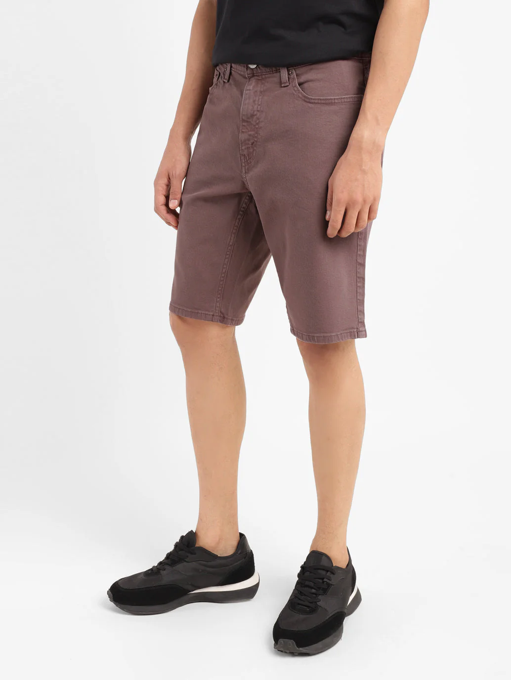 Men's Burgundy Regular Fit Shorts - Image 5