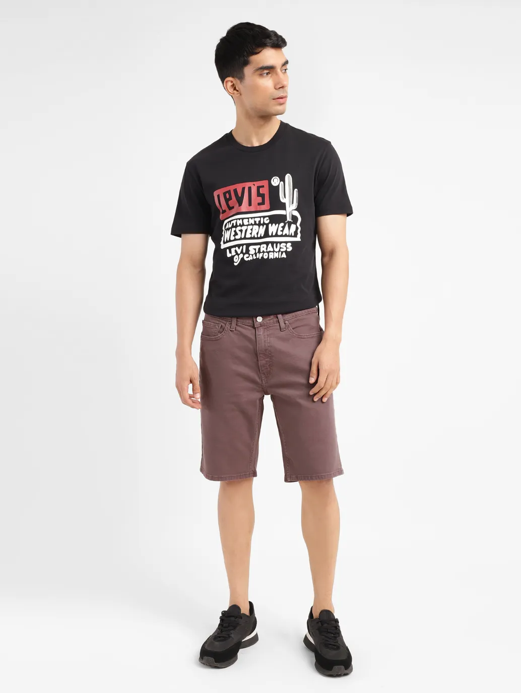 Men's Burgundy Regular Fit Shorts - Image 7