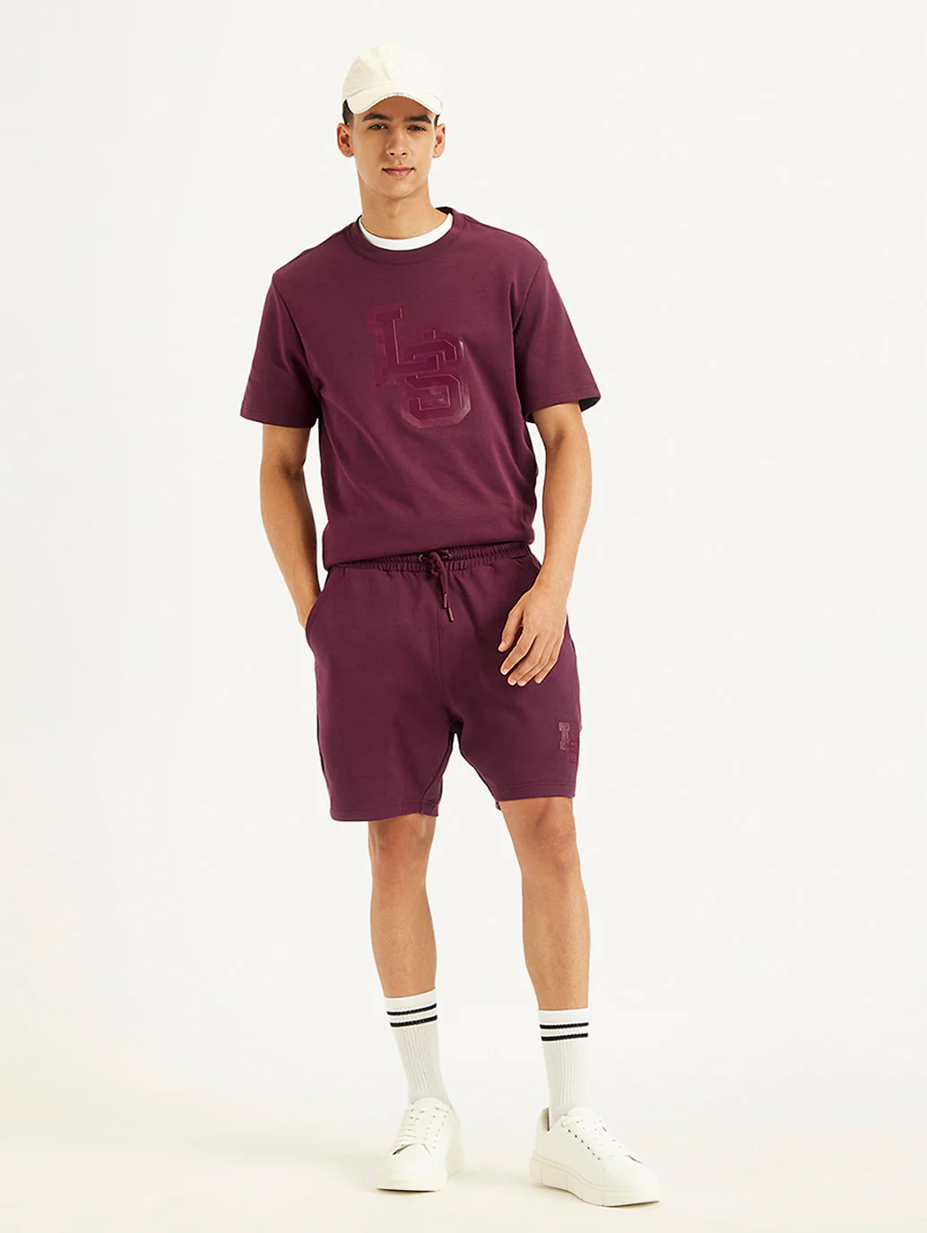 Men's Burgundy Regular Fit Shorts - Image 4