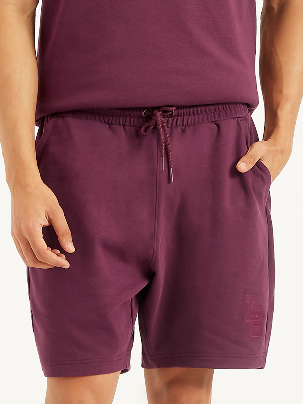 Men's Burgundy Regular Fit Shorts - Image 5