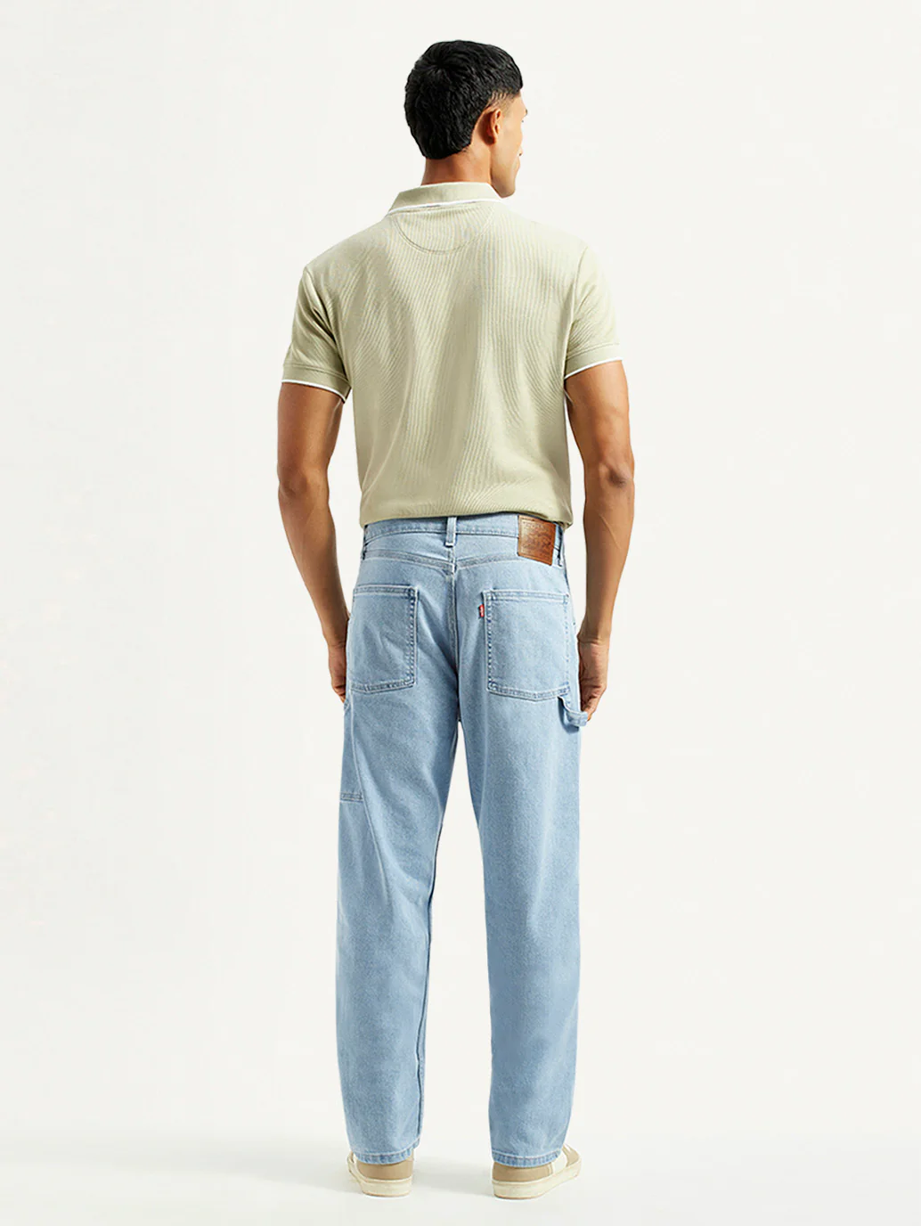 Men's 568 Light Blue Loose Fit Mid Rise Carpenter Jeans - Image 5
