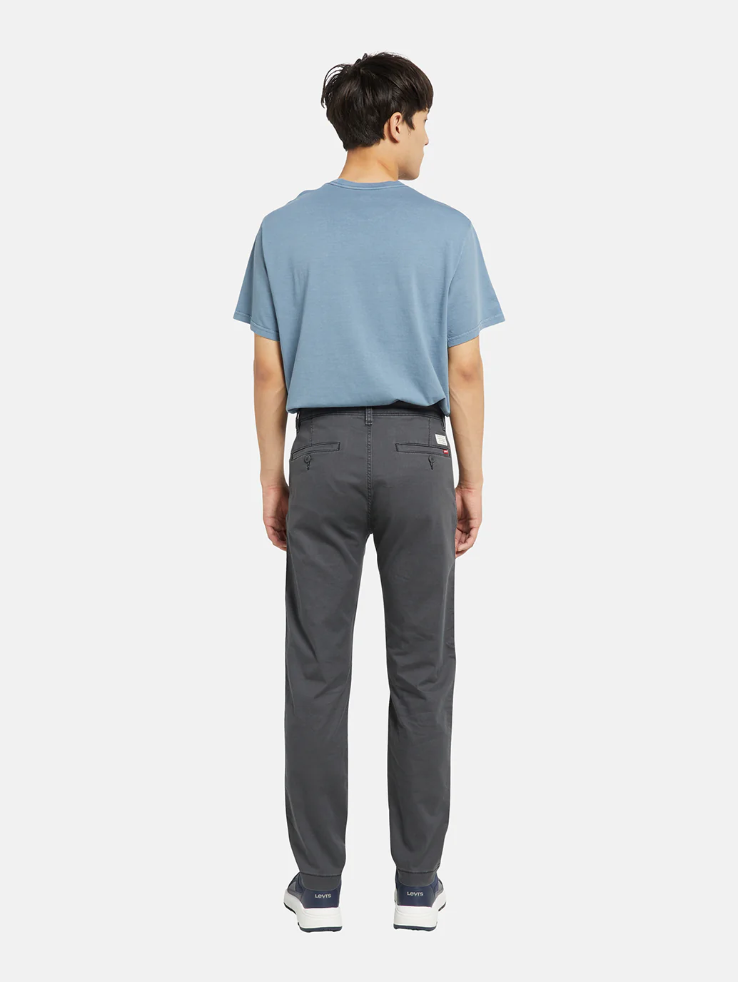 Men's Charcoal Grey Regular Fit Chinos - Image 2