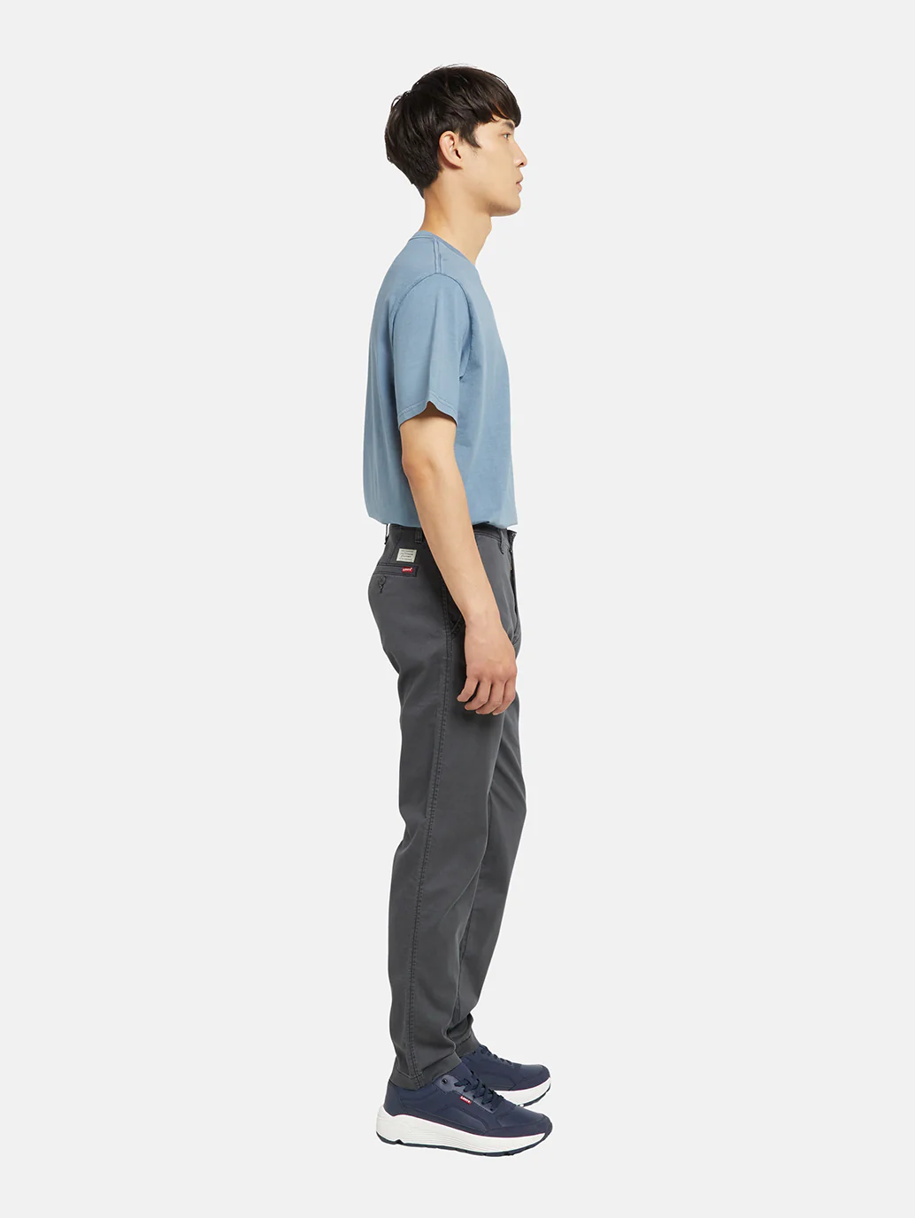 Men's Charcoal Grey Regular Fit Chinos - Image 3
