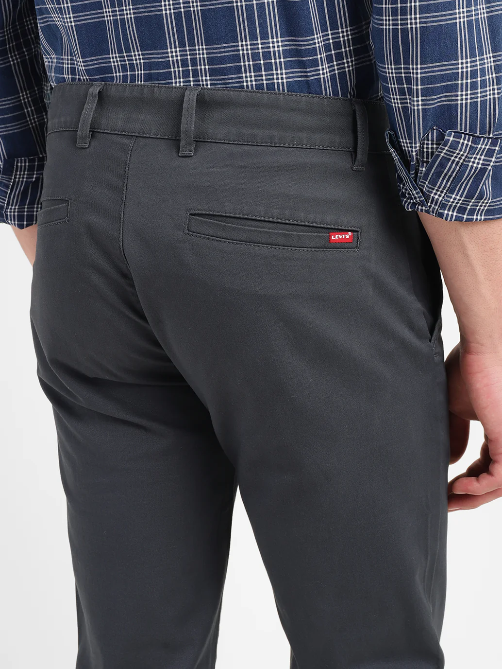 Men's Charcoal Grey Slim Fit Chinos - Image 5
