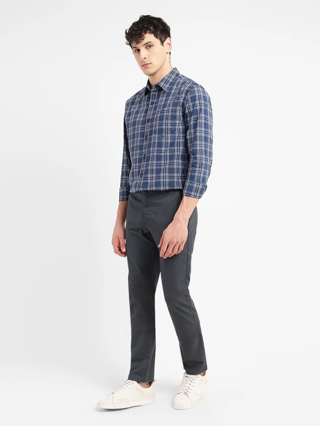 Men's Charcoal Grey Slim Fit Chinos - Image 8