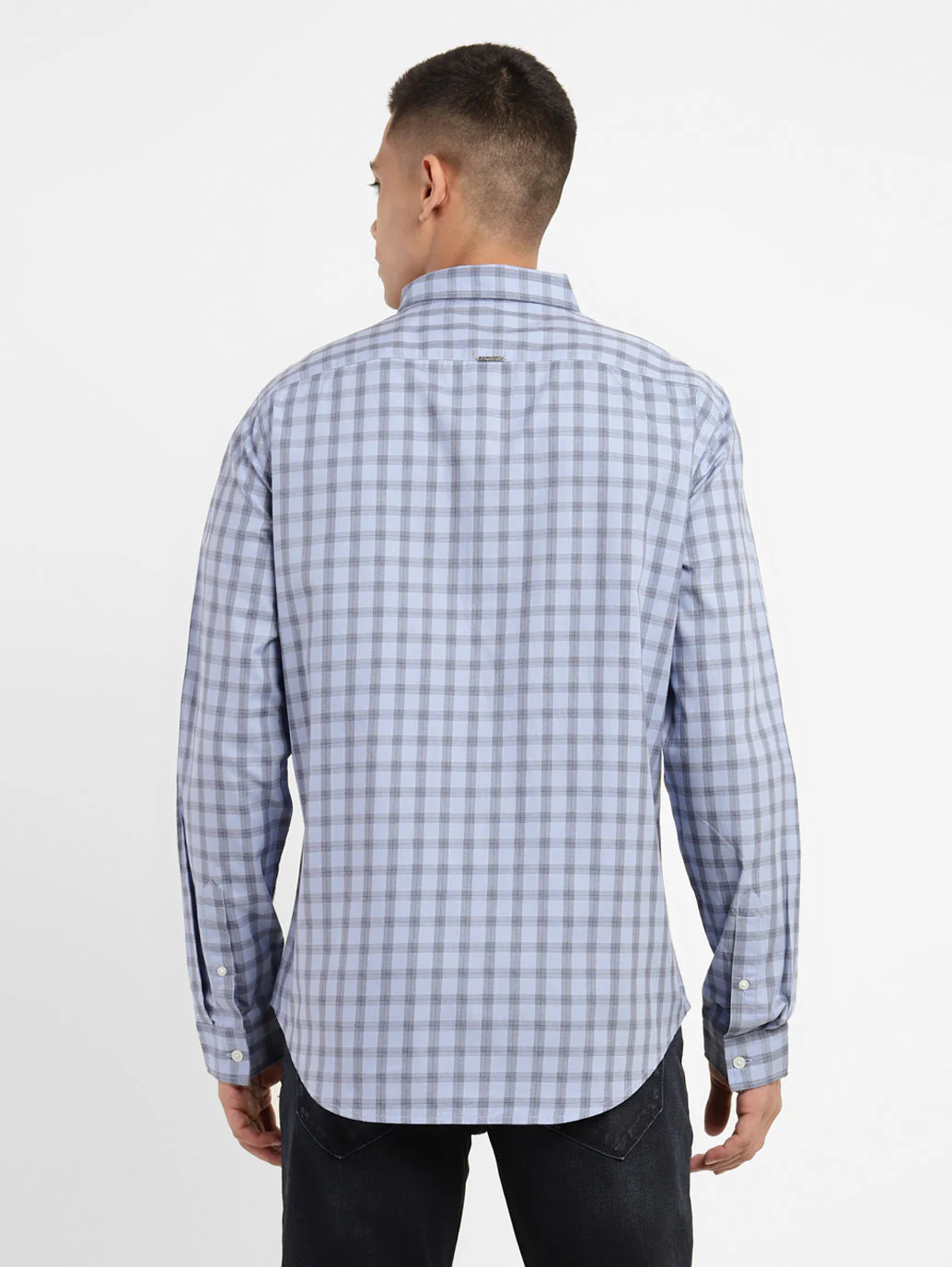Men's Checkered Spread Collar Shirt - Image 3