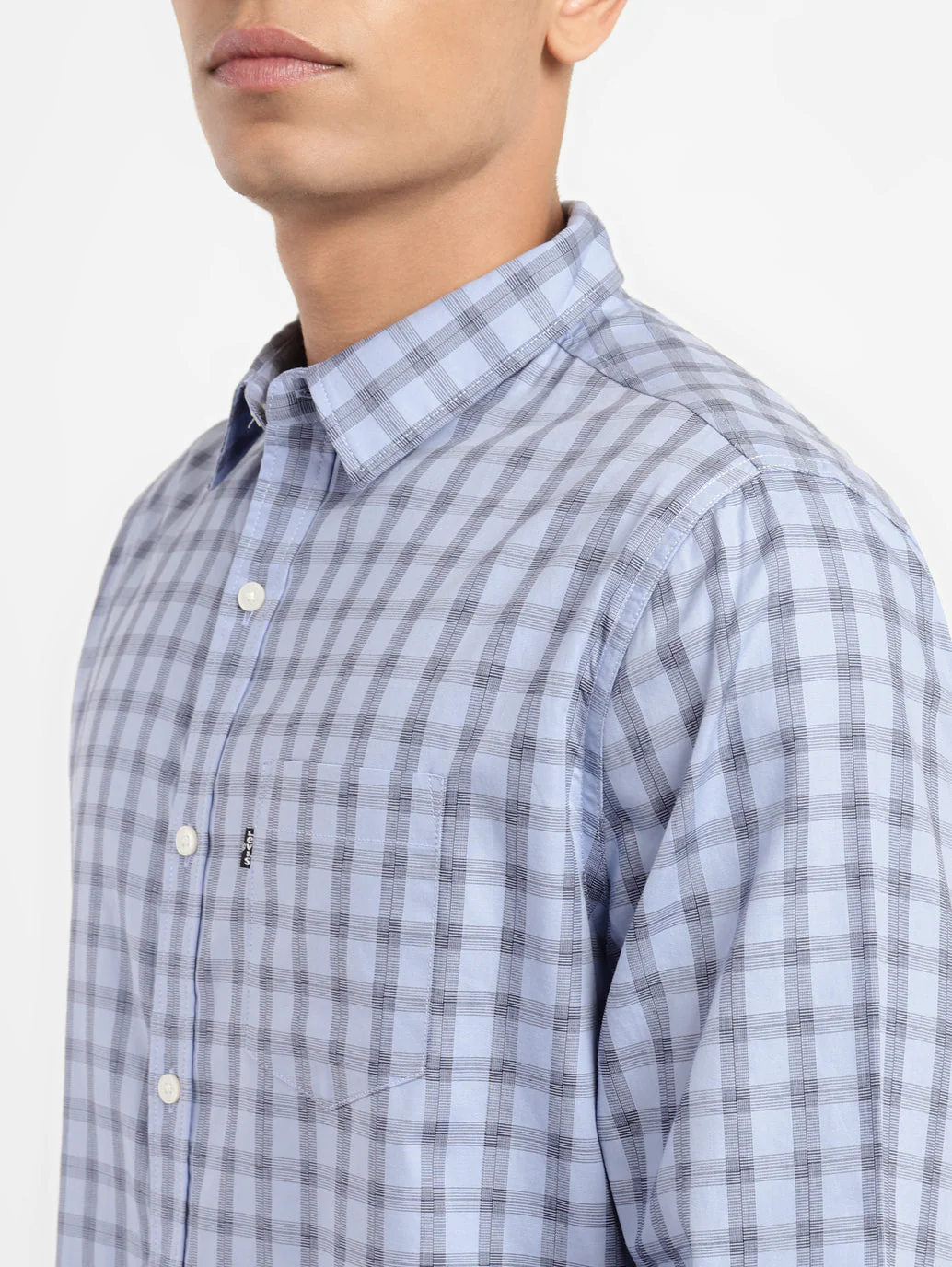 Men's Checkered Spread Collar Shirt - Image 5