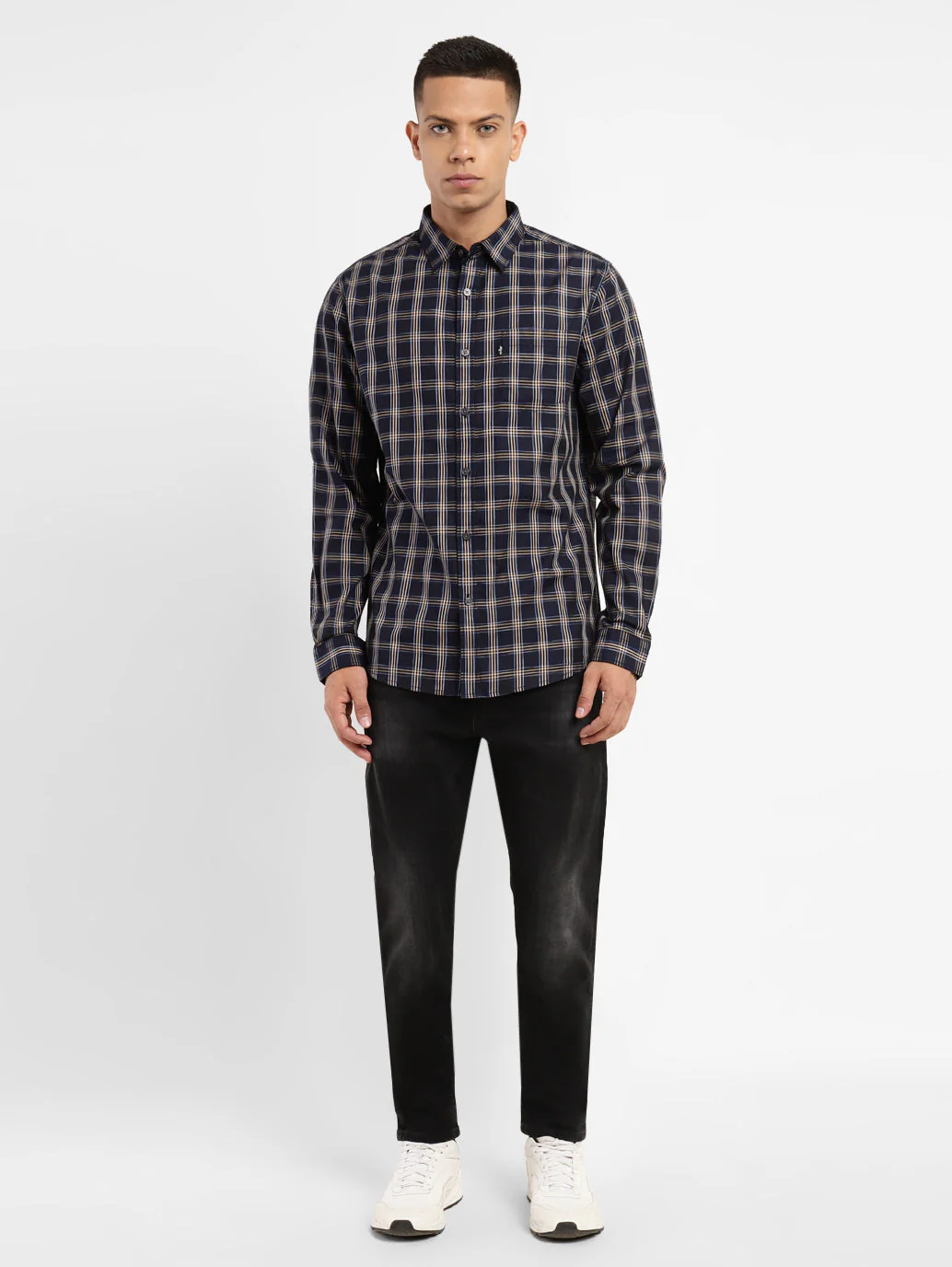 Men's Checkered Spread Collar Shirt - Image 6