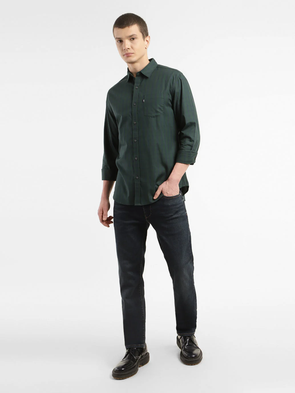 Men's Checkered Slim Fit Shirt - Image 2
