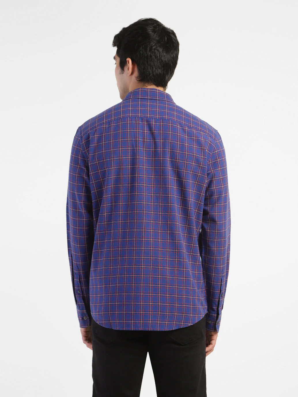 Men's Checkered Spread Collar Shirt - Image 3