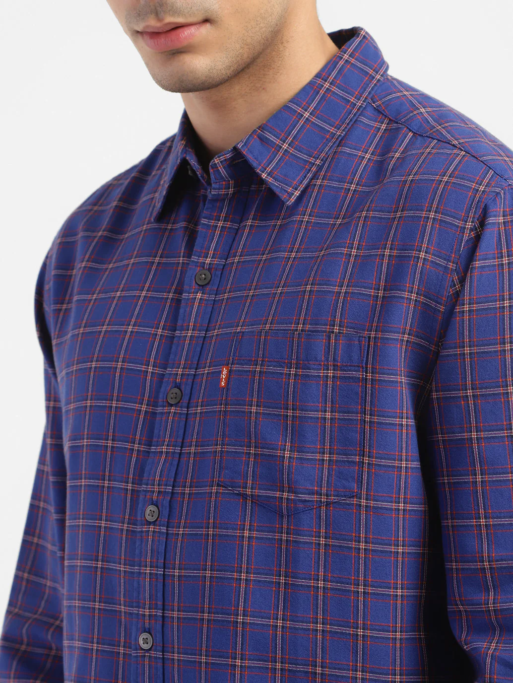 Men's Checkered Spread Collar Shirt - Image 6