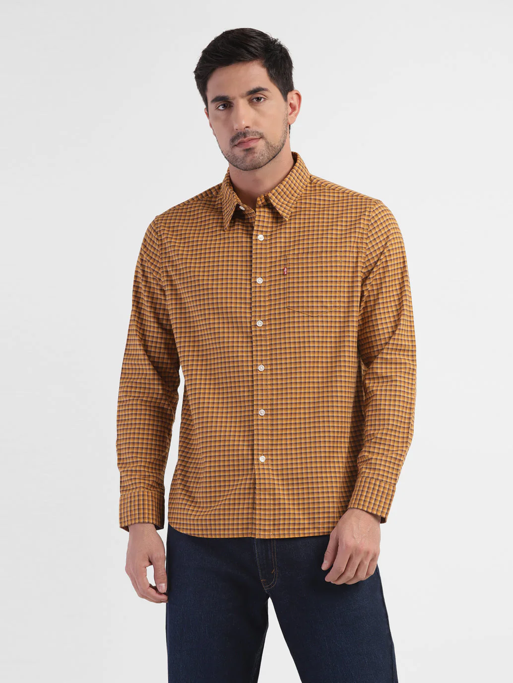 Men's Checkered Spread Collar Shirt - Image 2