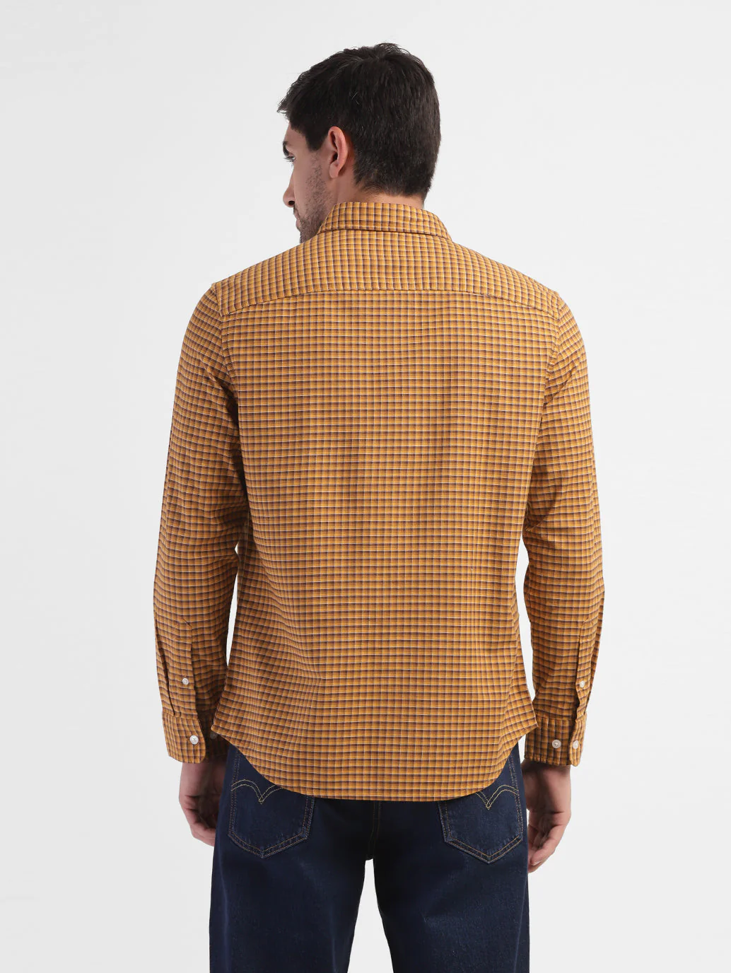 Men's Checkered Spread Collar Shirt - Image 3