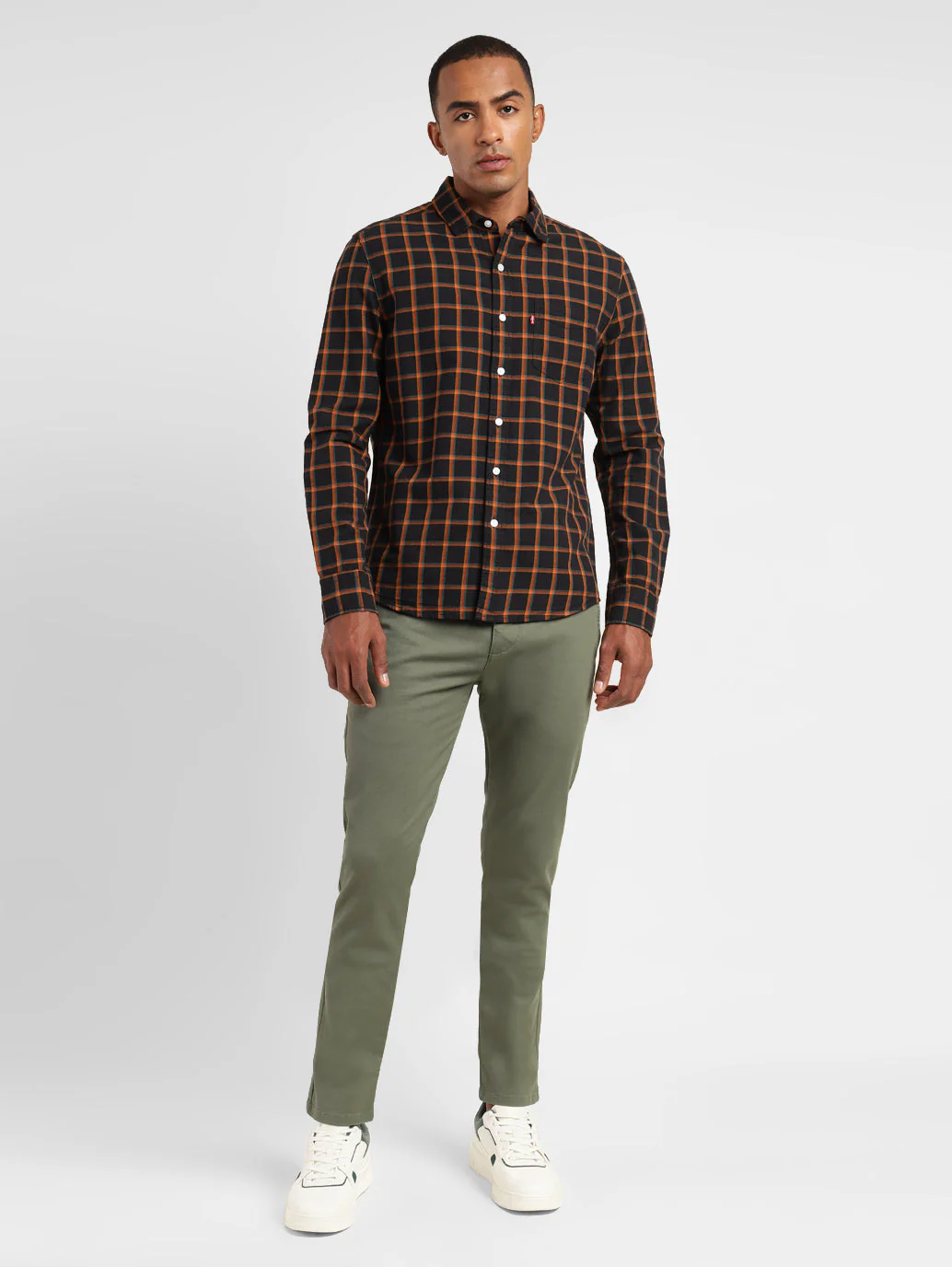 Men's Checkered Spread Collar Shirt - Image 5