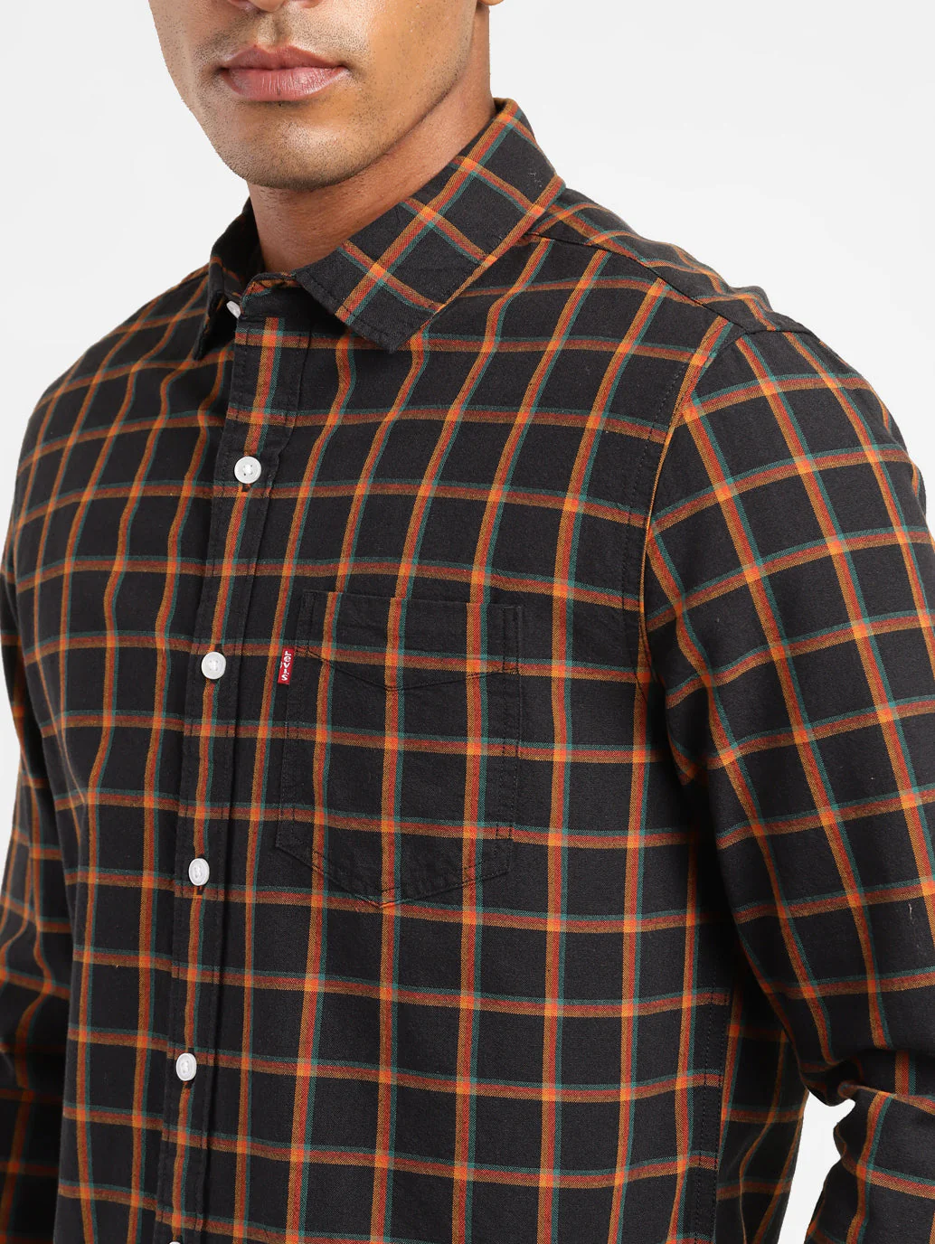 Men's Checkered Spread Collar Shirt - Image 6