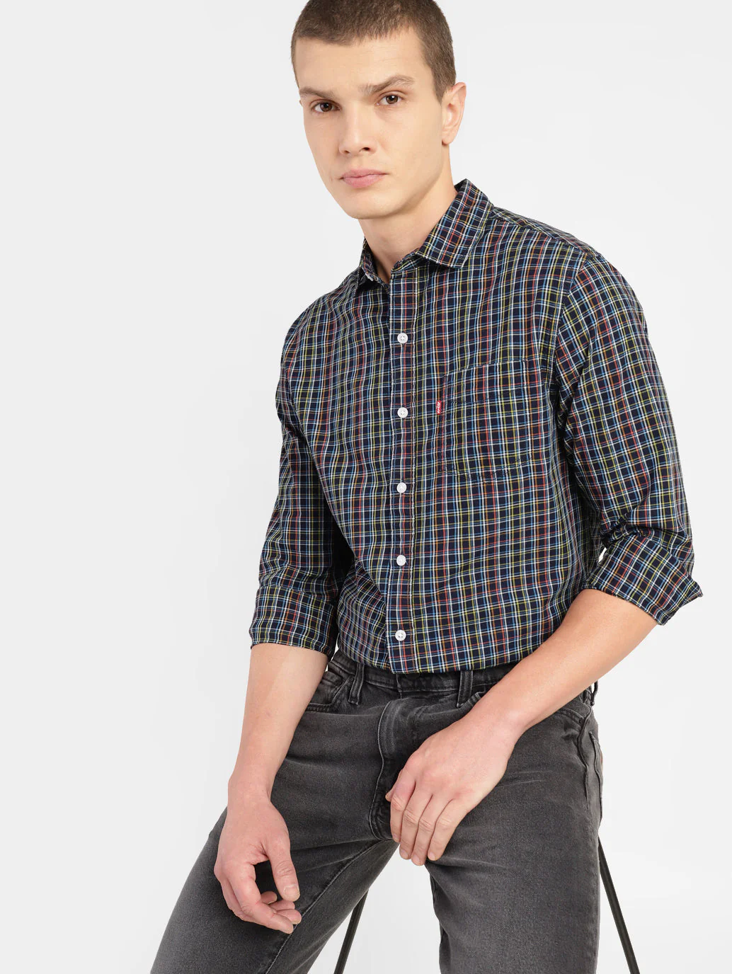 Men's Checkered Slim Fit Shirt - Image 2