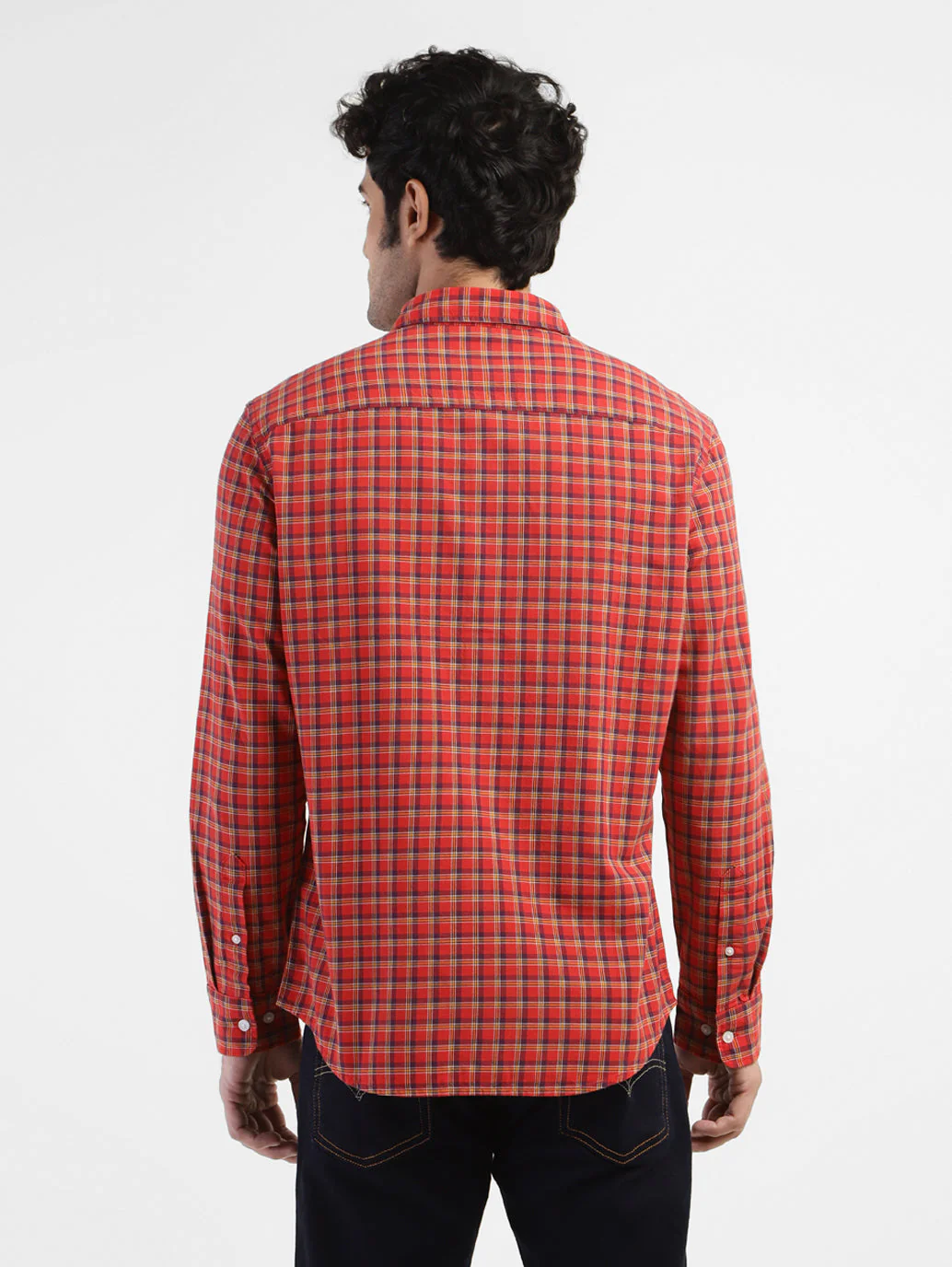 Men's Checkered Spread Collar Shirt - Image 3