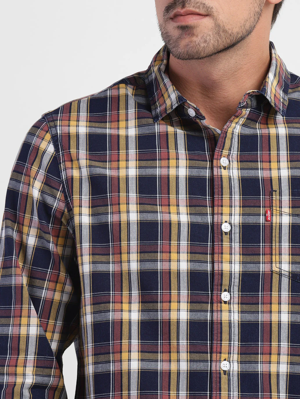 Men's Checkered Spread Collar Shirt - Image 6
